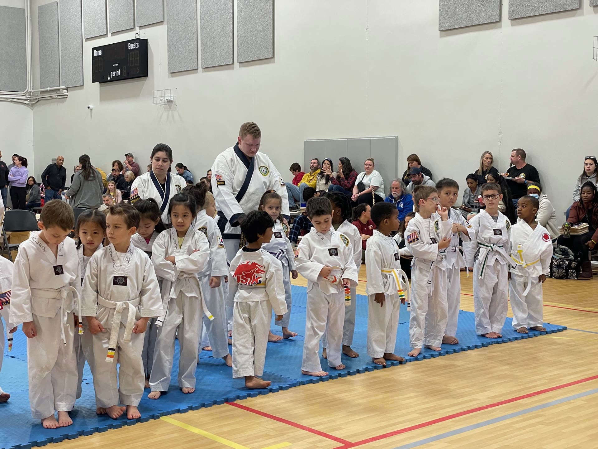 Young students standing together